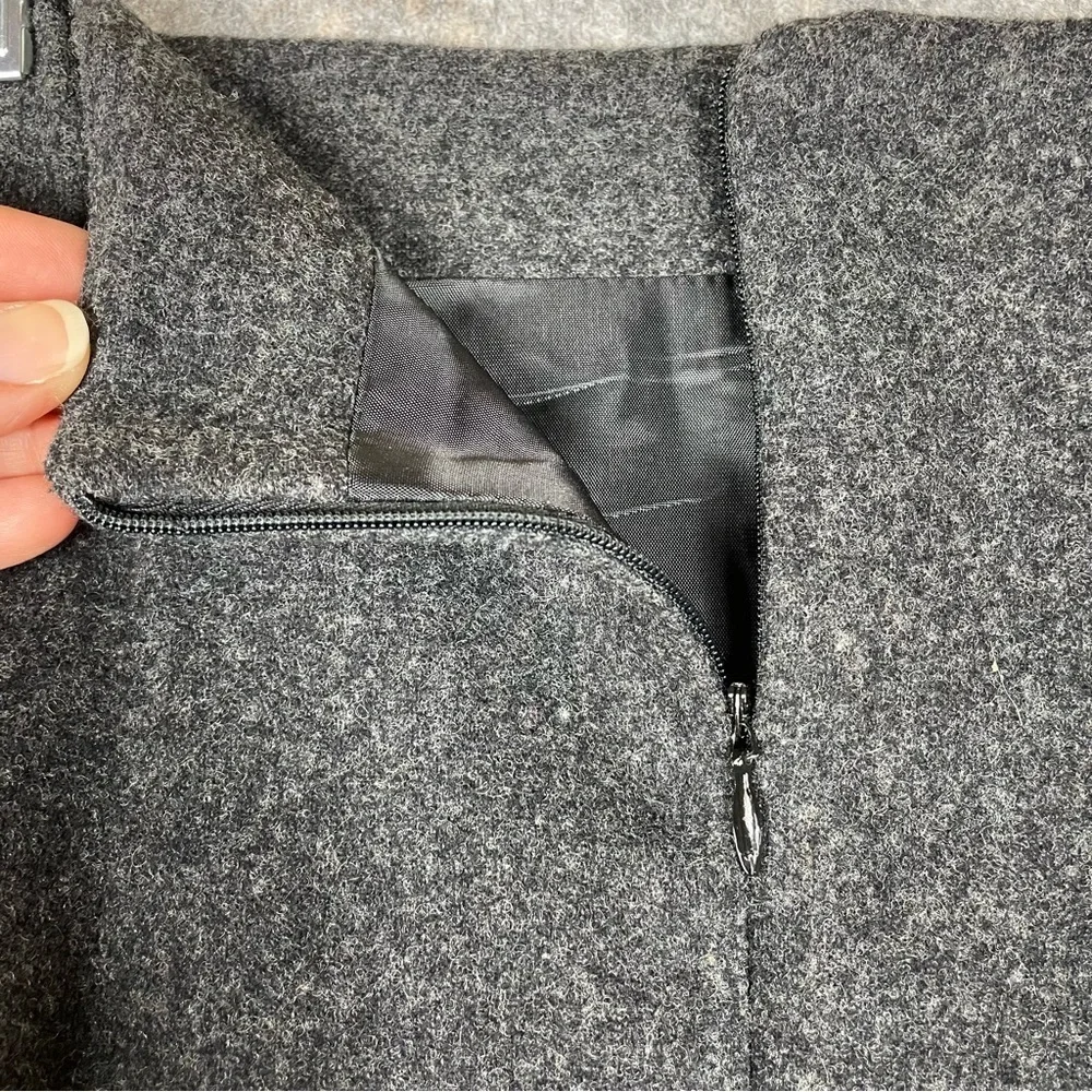 Jones New York Vintage Gray Wool Business Casual Collegiate Pencil Skirt - Sz 8